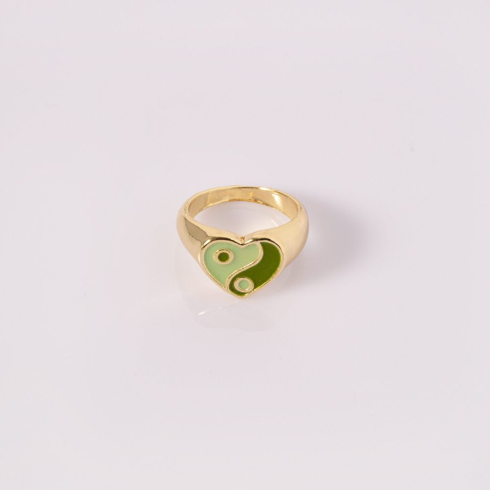 New Gold Plated Heart Ring Cloud Exaggerated Ring Index Finger Ring Wholesale display picture 3