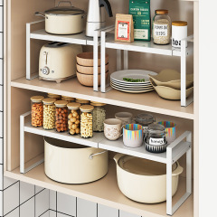 Shelf inside the cabinet, kitchen adjustable storage rack, divider cabinet, storage counter, double sink, spice rack, table