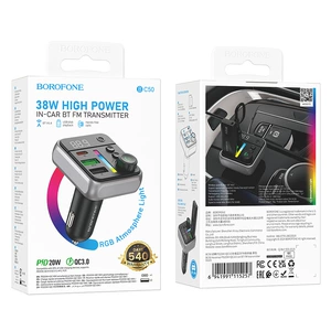 BOROFONE BC50 Avtomobil Bluetooth FM Transmitter PD20W QC3.0 Audio Qəbuledici
