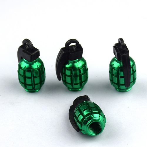 Colorful aluminum alloy valve caps for cars and motorcycles Colorful valve caps Grenade shape