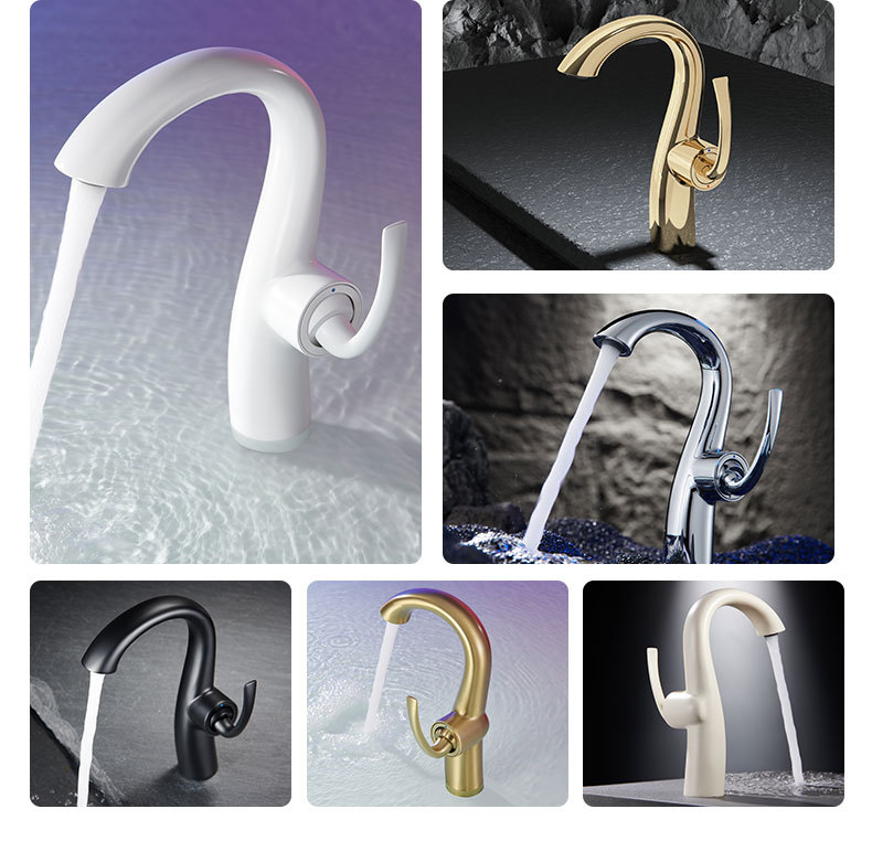New retro faucet, household washbasin, bathroom cold and hot washbasin, black factory wholesale, cream white undefined