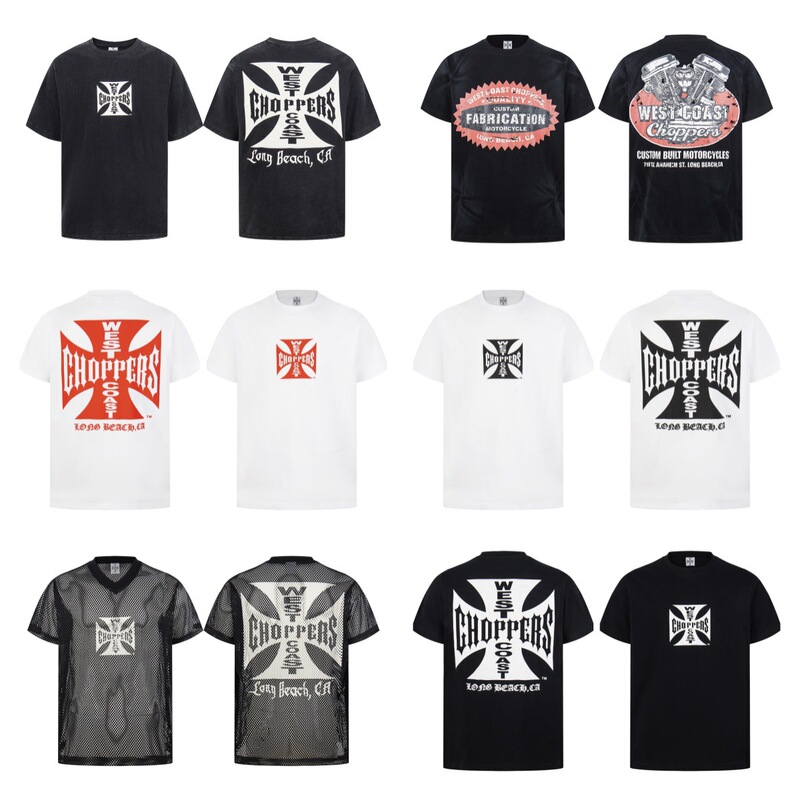 26S Spring New Style Western American High Street Cotton Loose Short-Sleeved T-Shirt Mesh Printed Round Neck