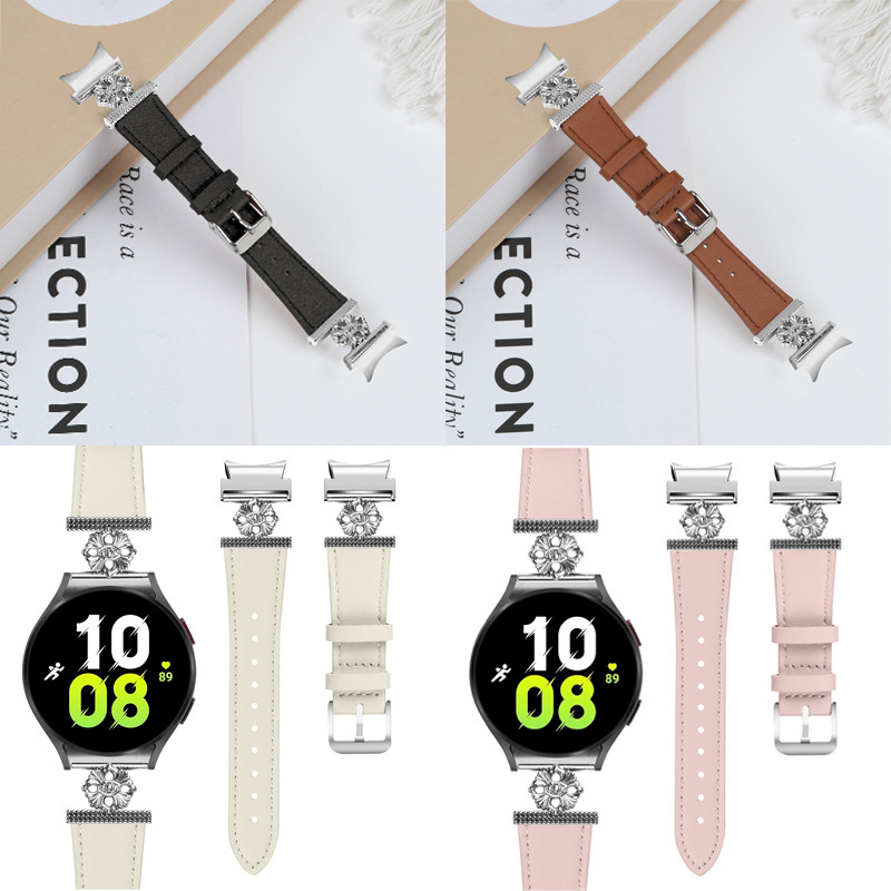 Suitable for Samsung Galaxy Watch4/5/6/7 Leather Strap Watch5 Pro Watch Metal Watch Strap