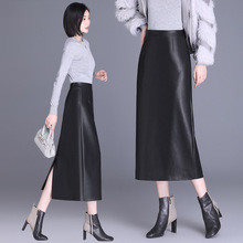 品牌海宁高档真皮半身裙秋冬韩版中长款妈妈显瘦时尚休闲羊皮皮裙