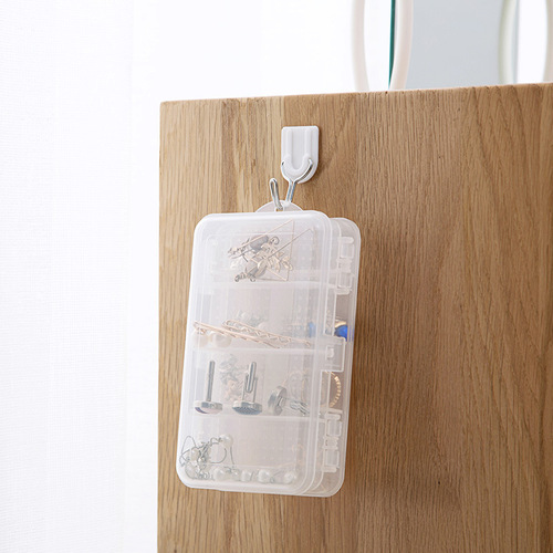 Japanese-style double-layer jewelry storage box, plastic separated jewelry storage box, square portable storage transparent model