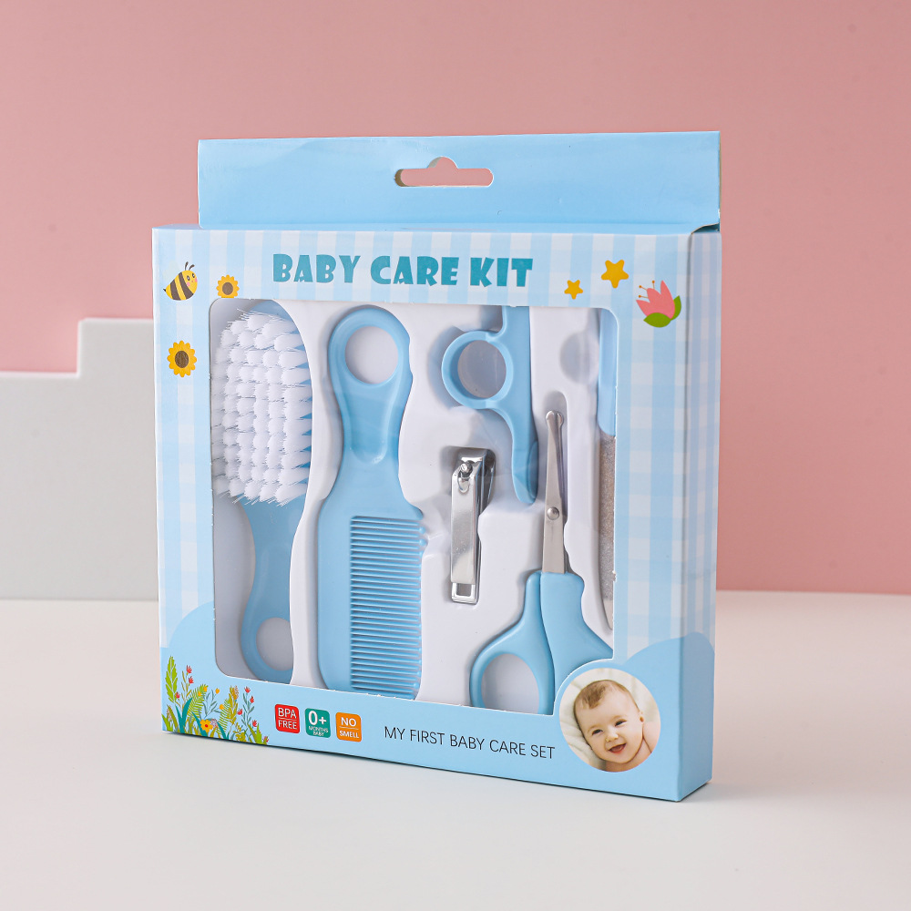 Comercio exterior Venta caliente cuidado del bebé limpieza 6-piece cortaúñas combinación traje bebé seguridad peine cepillo caja de regalo al por mayor image 9