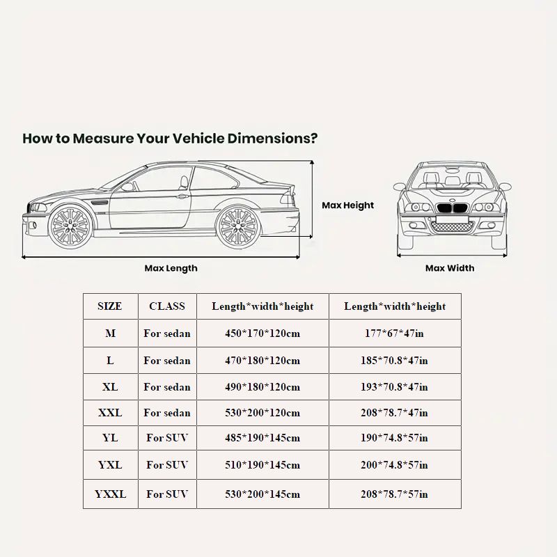 190t Oxford Cloth Car Protective Cover Waterproof, Sunproof, Rainproof and Uv Protection Car Cover Outdoor Car Cover Cross-Border