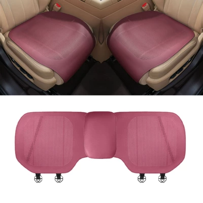 for business use, ideal for – Universal seat cover - lychee-patterned-half-cover-thin-cushion-volcano-red-three-piece-set-universal-model