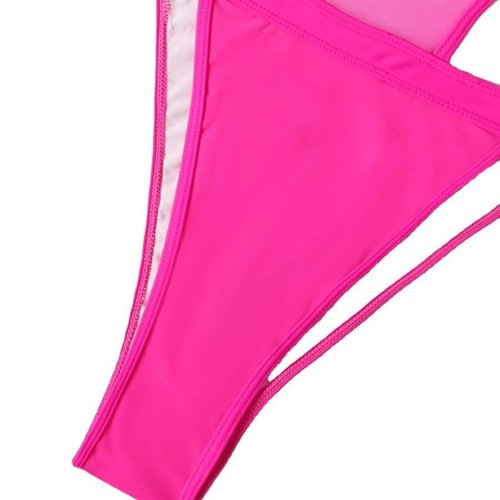 Multicolored Sexy Triangular One-Piece Swimsuit for Women, European and American Style Long-Sleeved Sheer Hot Spring Bikini Set