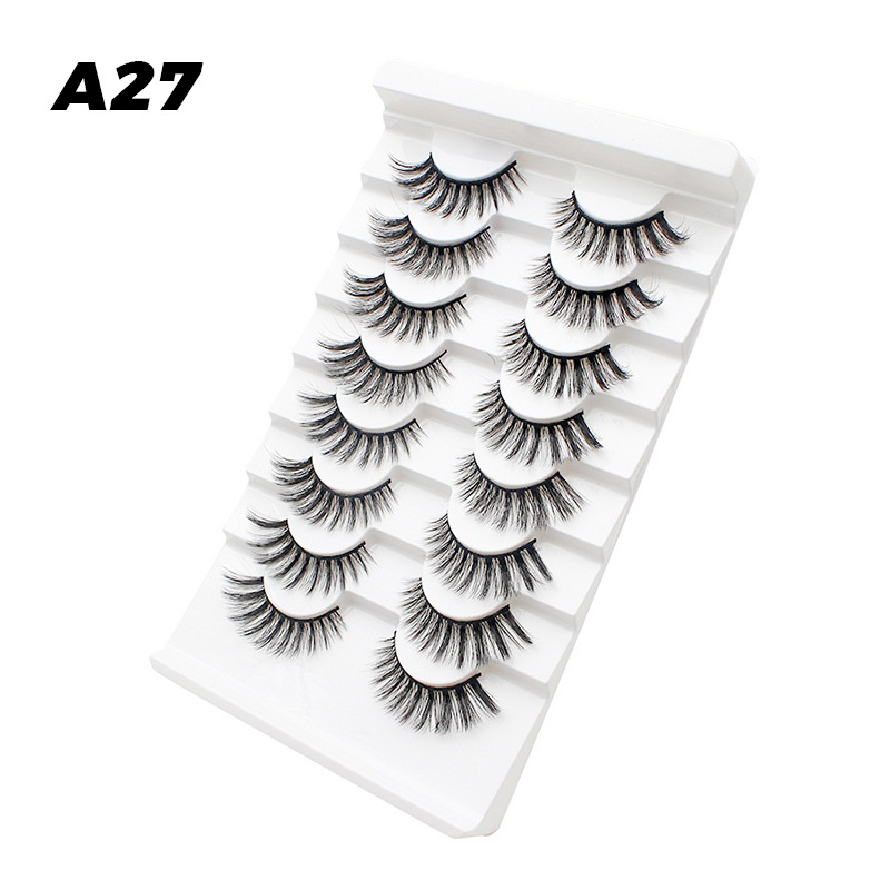 DINGSEN fuente transfronteriza fábrica pestañas falsas 8 pares de pestañas naturales gruesas de gran volumen LOGO