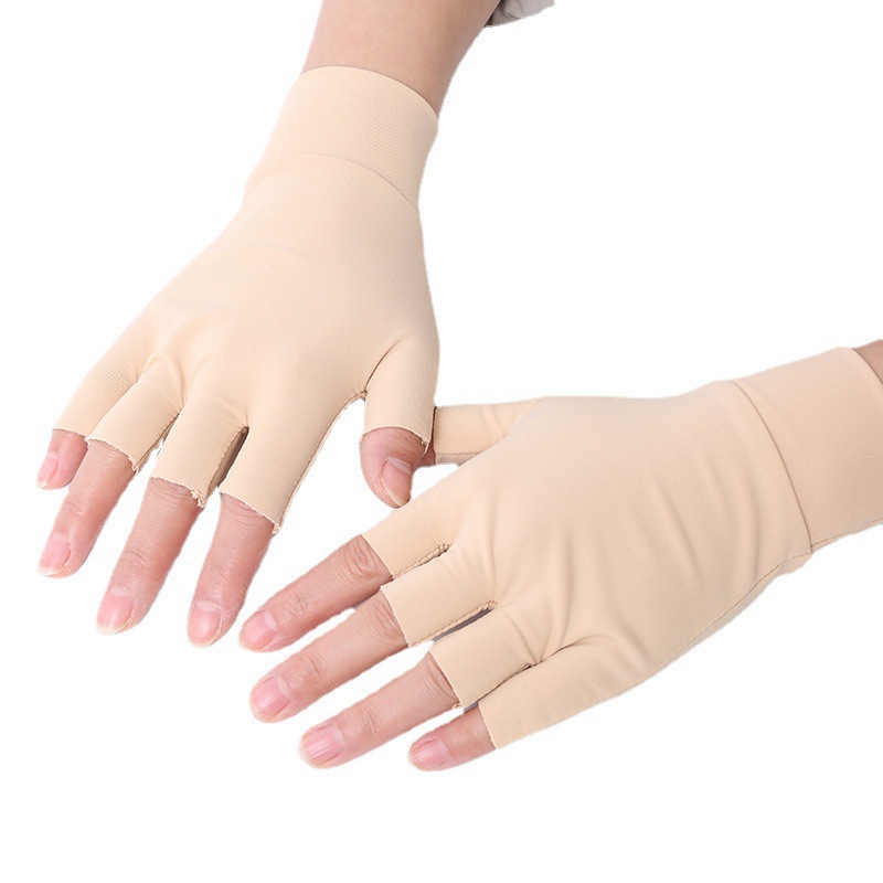 Cross-border spot Sports Fitness Cycling joint protection pressure gloves semi-breathable skin color elastic rehabilitation gloves inflammation