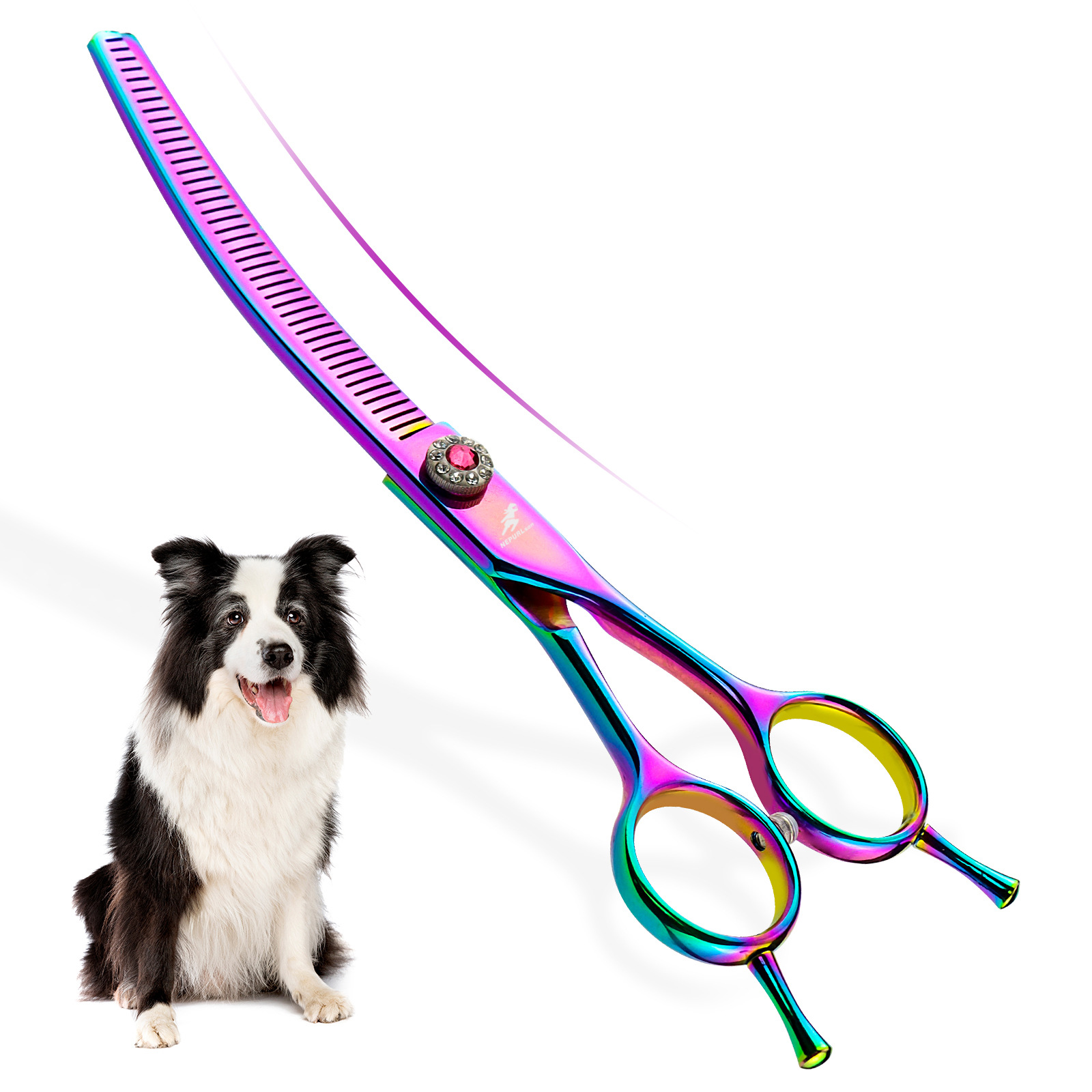 Ciseaux de coupe de poils de 18 cm (7 pouces) à pointes arrondies, pour animaux de compagnie._voghion.com