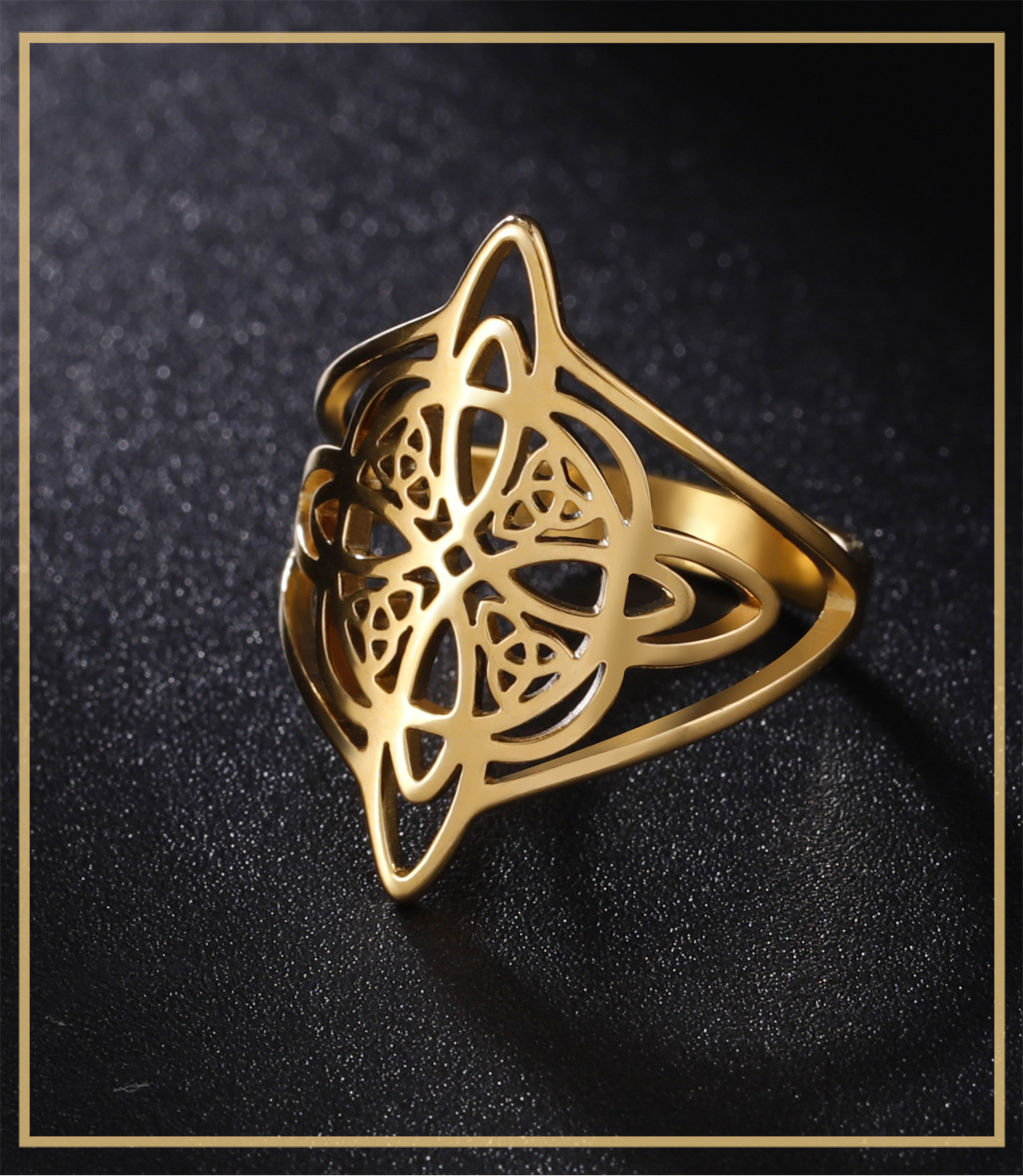 5g Weight Rings Classification Hip-Hop Retro Witches Knot Solid Color 304 Stainless Steel Plating Women's Rings