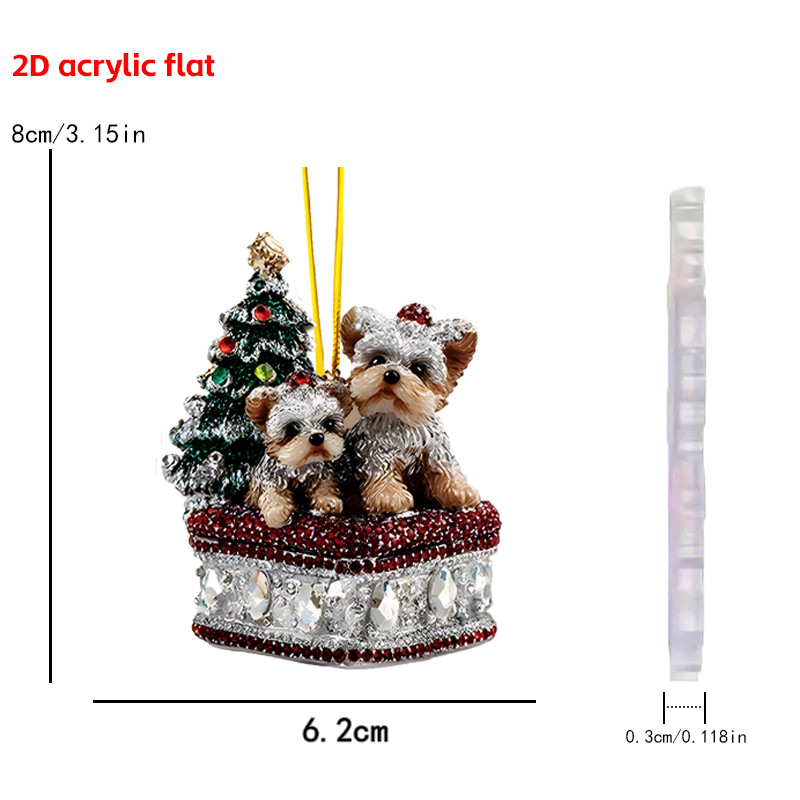 Nuevos productos transfronterizos Santa decoración colgante de Navidad árbol de Navidad decoración para el hogar colgante acrílico 2D image 16