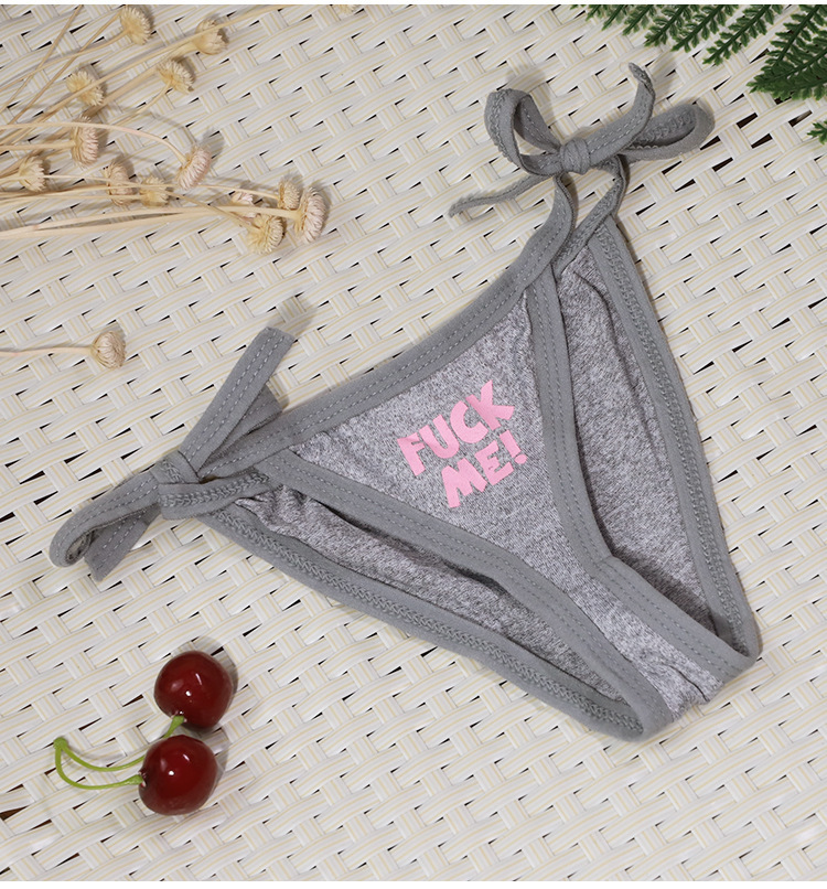 Grey Lace Open-Crotch T-Back Panty for Adults — detail image 19