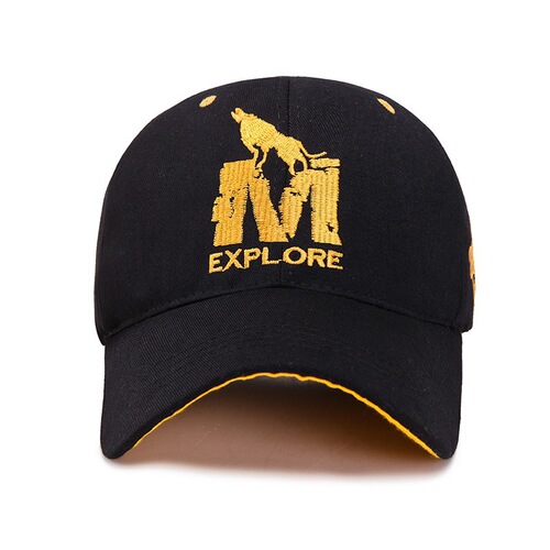 Hat for men's sunscreen white women's baseball cap sunshade hat embroidered casual cap with spring and autumn eaves and all-matching