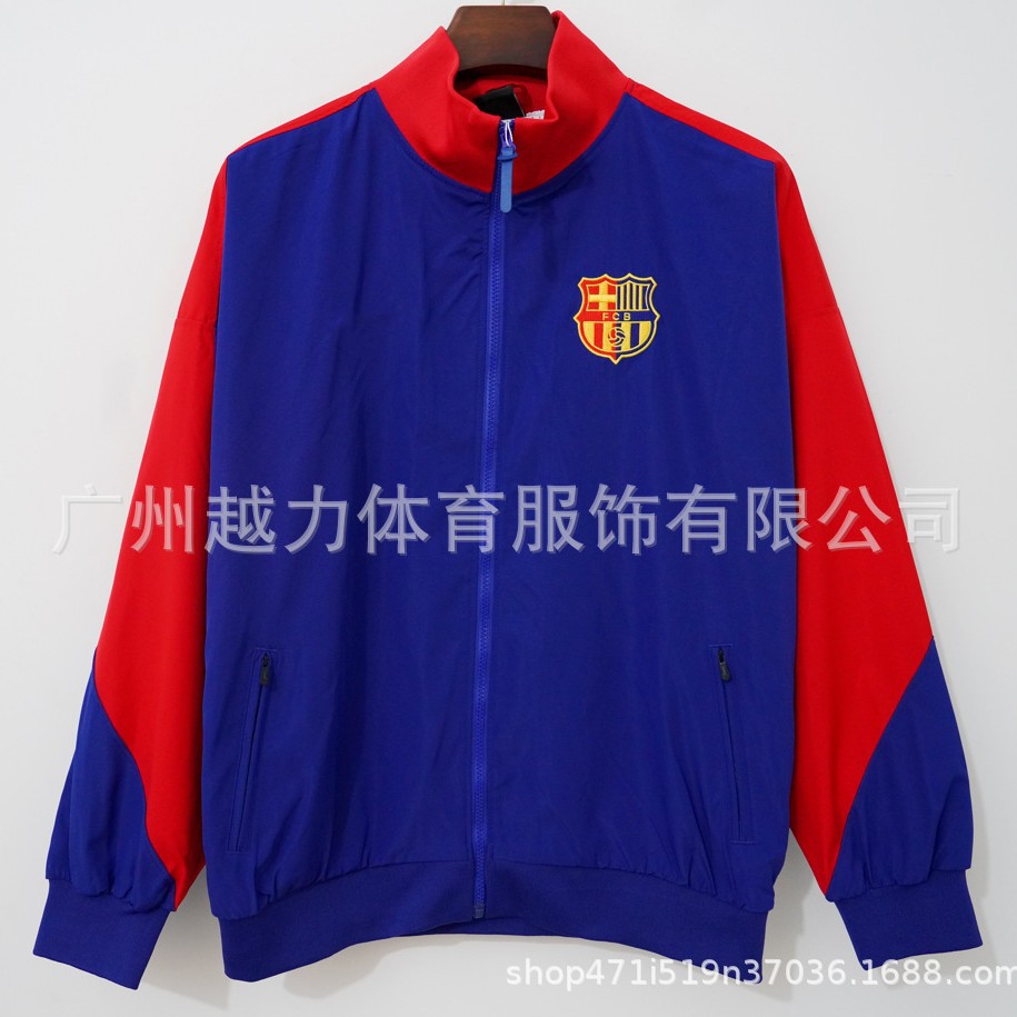 Chaqueta Bordada retro de manga larga y gruesa Manchester United Barcelona Inglaterra Brasil Real Madrid Liverpool image 3