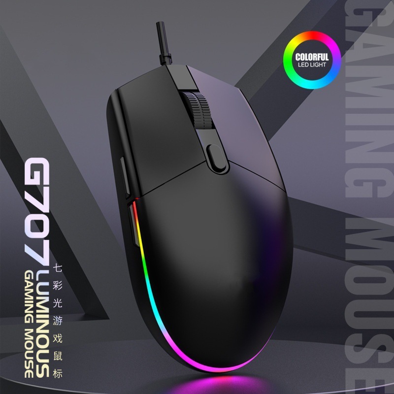 国境を越えた直接供給 6 ボタンマウス第二世代カラフルなグレア RGB 有線マウス e スポーツ ゲーム USB 専用マウス|undefined