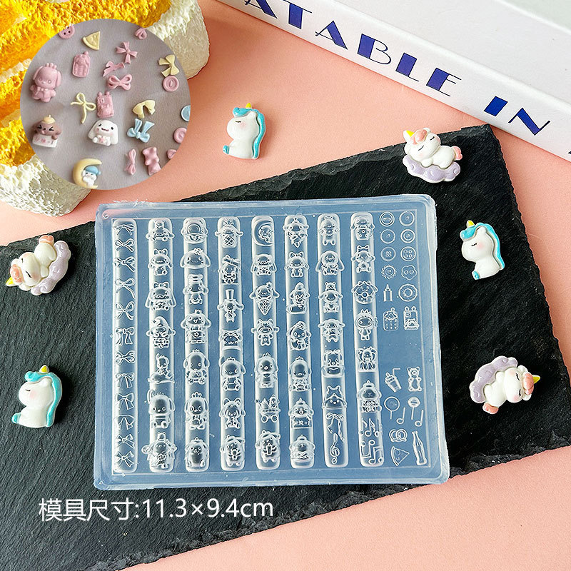 Molde de manicura amor arco en relieve flor ornamentos molde abrasivo alta permeabilidad estereoscópica DIY decoración molde de silicona