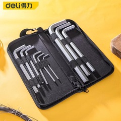 Deli hexagonal wrench set, ring, flat head, ball head, hexagonal combination, 9-piece set, wrench, hexagonal screwdriver