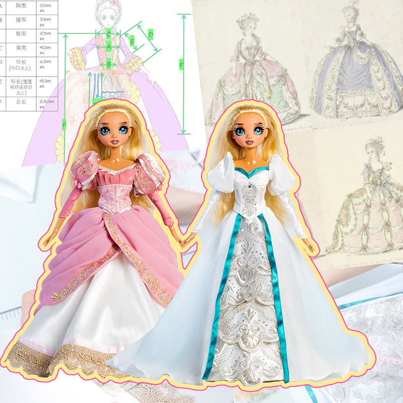 슈퍼 럭셔리 중공업 장난감 인형 공주 치마 하이 퀄리티 장난감 인형 의류 디자인 | 생산 소스 공장