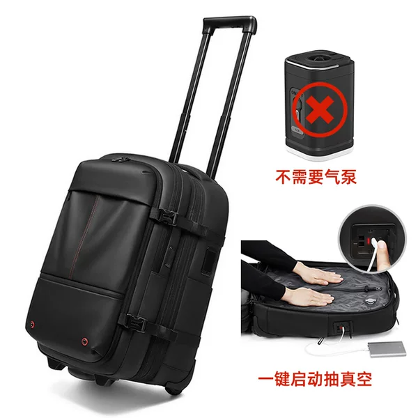 Pull Rod Backpack Large Capacity Water-repellent Business Travel Luggage Bag Vacuum Compression Rod Backpack Pull Rod Bag