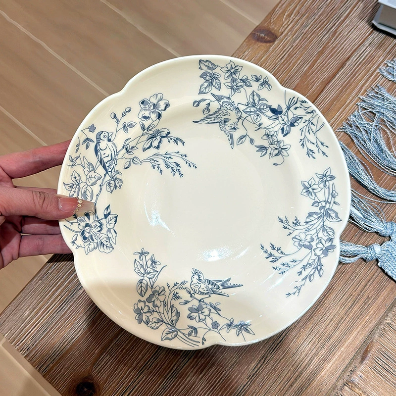 Blue Dream Series Tableware Plate New Home Vegetable Plate Specially Beautiful Plate Deep Dish Ceramic Fish Plate