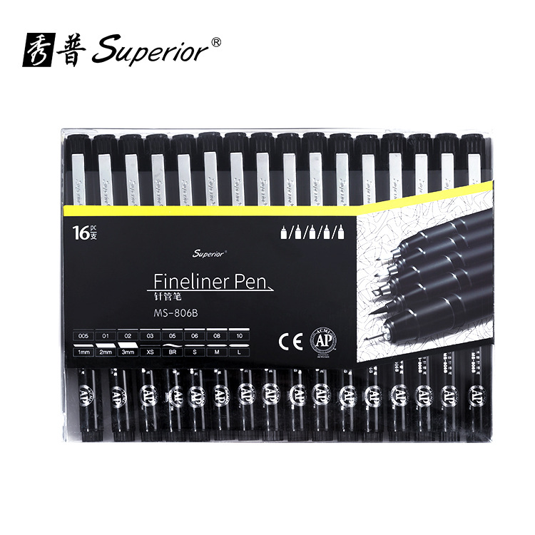 Xiupu aguja impermeable pluma pintada a mano pluma dibujo pluma diseño negro color gancho pluma rastreo pluma MS-806B