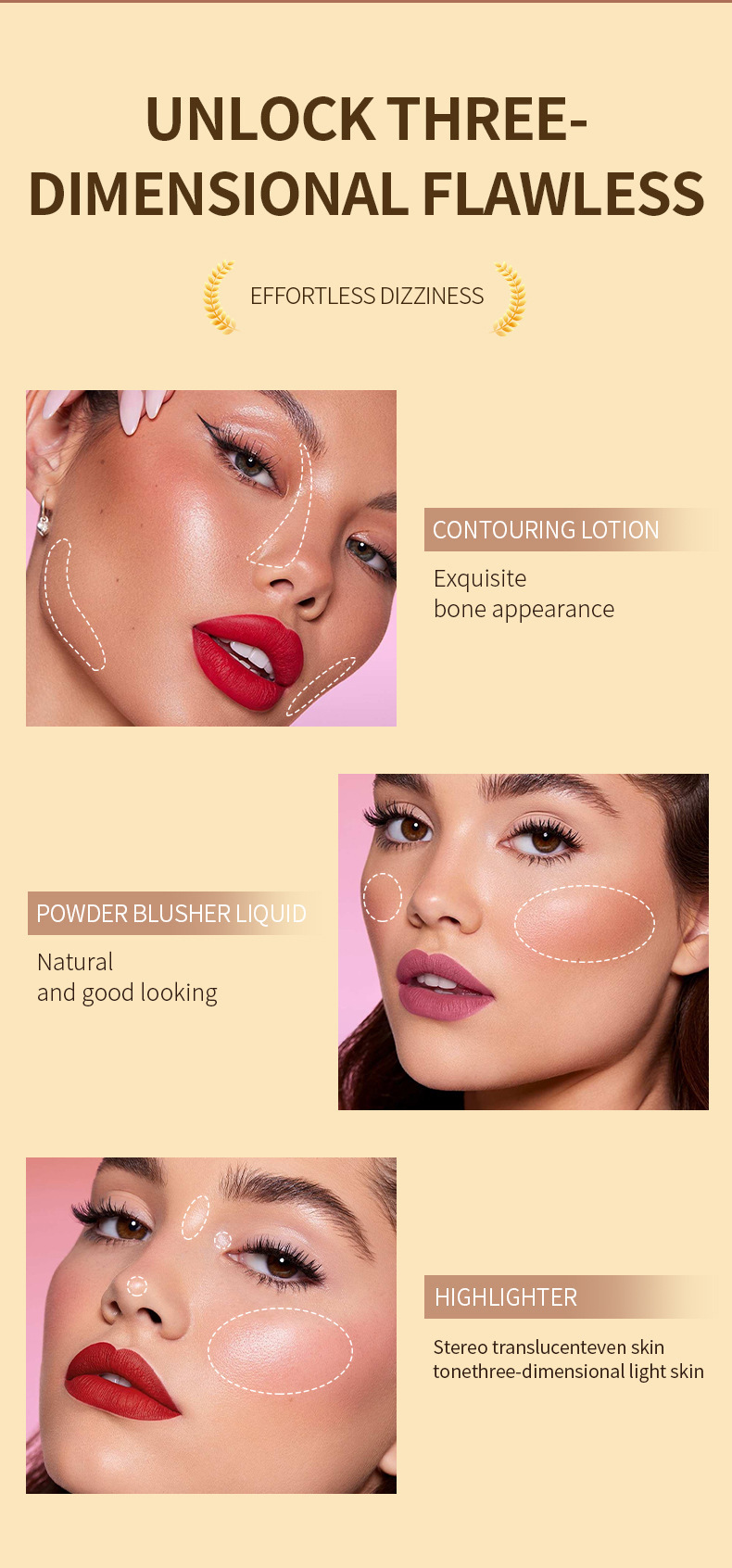 Stick illuminante multifunzionale per viso e naso, contouring e fard, penna per il trucco multiuso._voghion.com