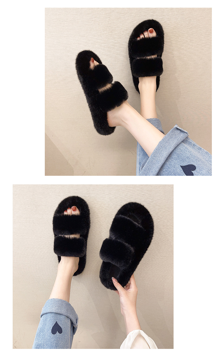 Women's Casual Solid Color Round Toe Plush Slippers display picture 5