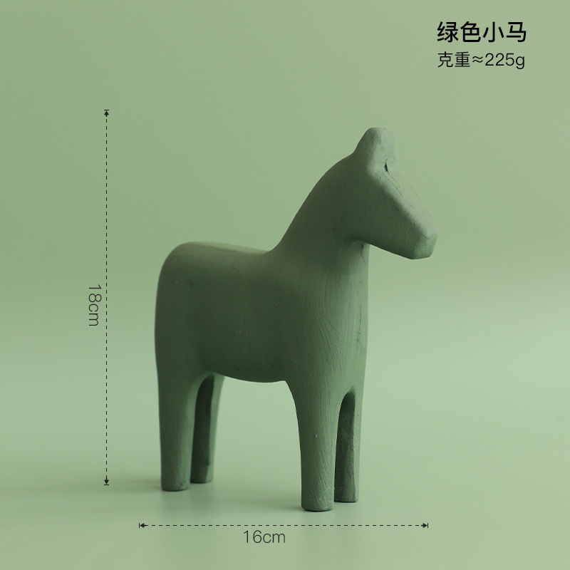 現代のシンプルなモランディ色の創意達拉木の木馬の置物の家庭の装飾品の客間のテレビの戸棚のお茶の数々の装飾|undefined