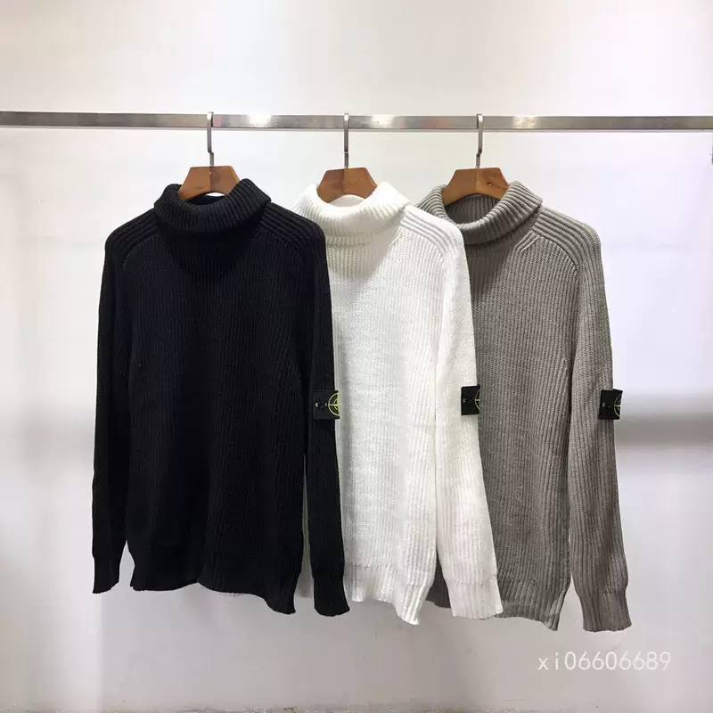 Свитер Stone Island, модель 23, осень-зима, базовый высокий воротник, стандартный рукав, корректированный крой