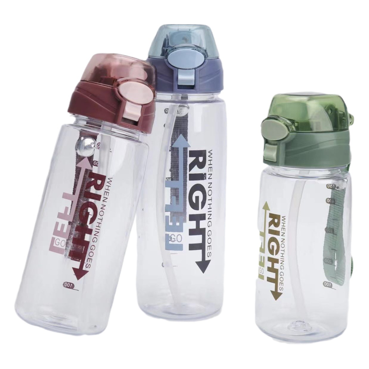 Vaso de agua de verano de alta calidad para estudiantes, vaso de agua con pajita de material PC, vaso de agua deportivo de gran capacidad con pajita