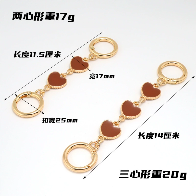 Bag, long chain, metal changeable straps on chain