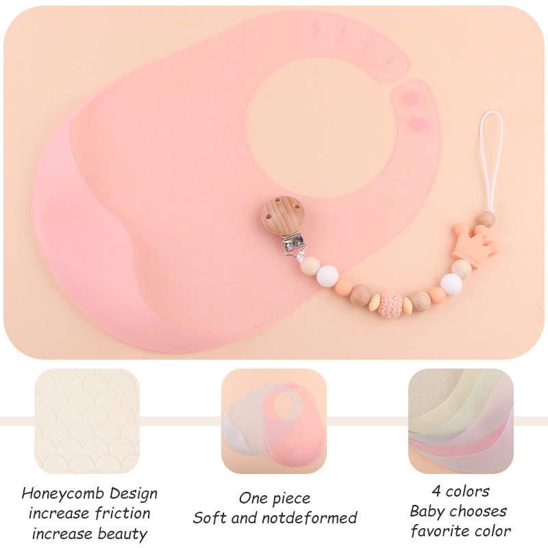 Nueva silicona bebé babero impermeable ultra-Delgado de silicona ajustable suave niños comiendo babero