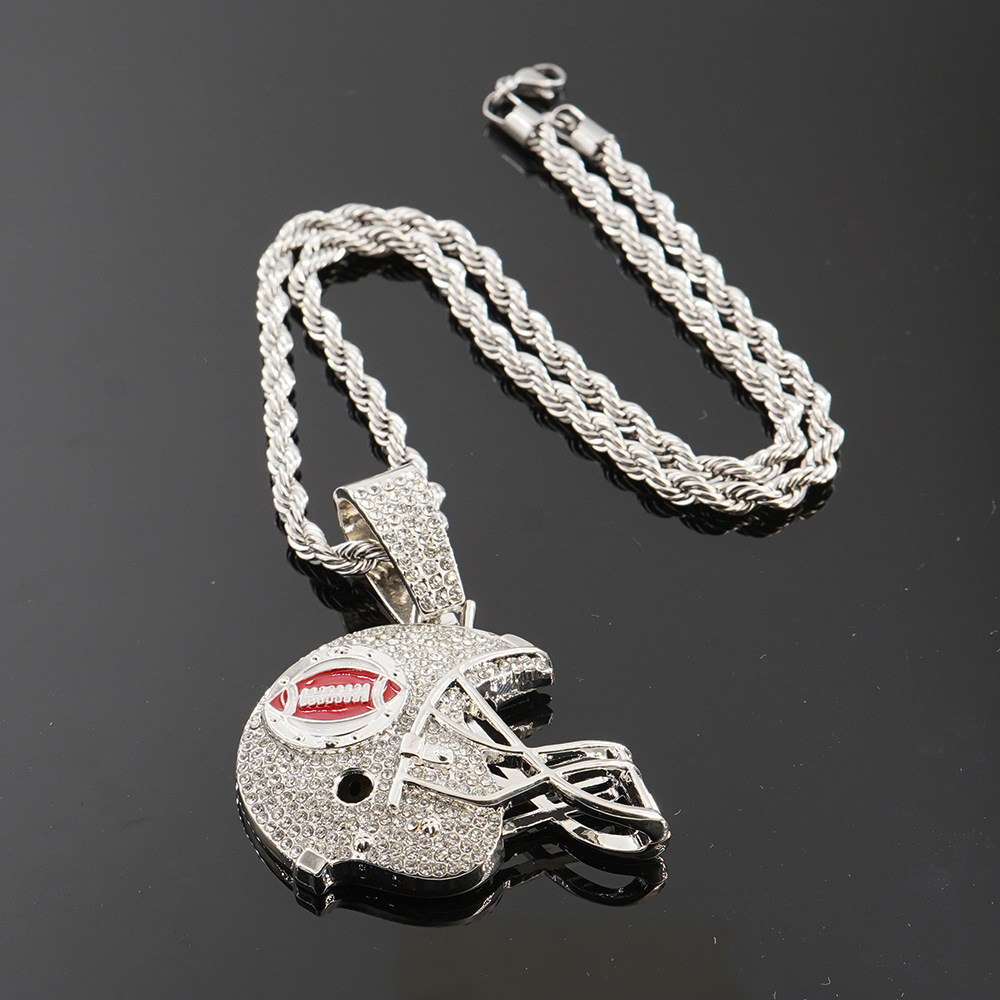 Joyas transfronterizas con un conjunto de diamantes de moda cool sombrero de béisbol collar joyas hip hop para hombres cadena de torsión de 5 mm