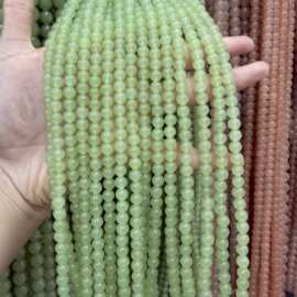 优化天然石晴水色飘花玉髓diy圆珠散珠手工串珠饰品配件工厂直销