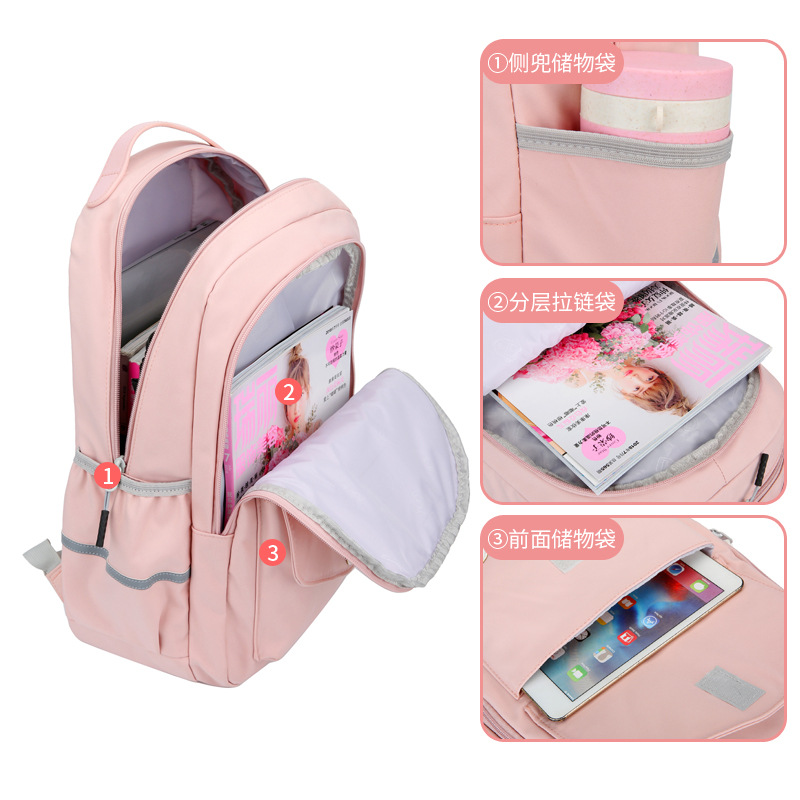 新款小猫尼龙双肩背包韩版可爱清新大容量高学生书包一件代发