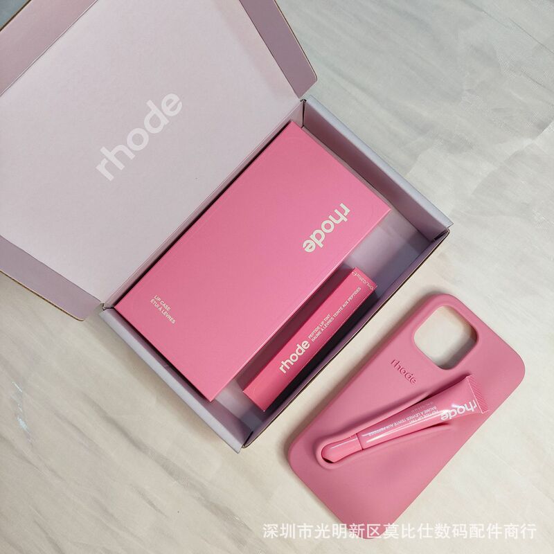 High-End 3-Piece Set Rhode Hailey Lipstick Case Suitable for Apple iPhone 14 15 16 Pro Max Phone Cases 17