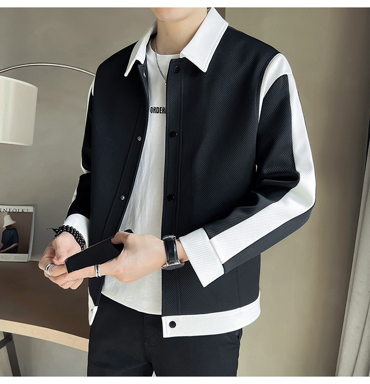 Color Block Blazer For Men Stylish Casual Autumn Jacket_voghion.com