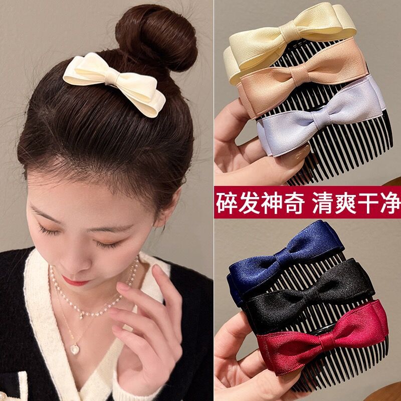 Sweet bow comb, new Korean style hair comb for broken hair on the back of the head, women's hair top clip, forehead bangs hair comb