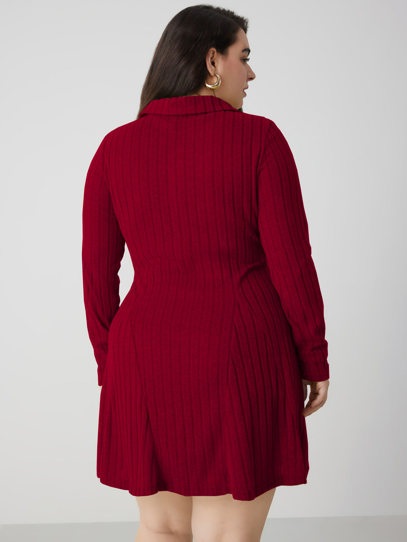 2024 International Station European and American Women's Clothing Royal Sister Commuter Red dress Autumn and Winter Fashion All-match A- shaped Skirt