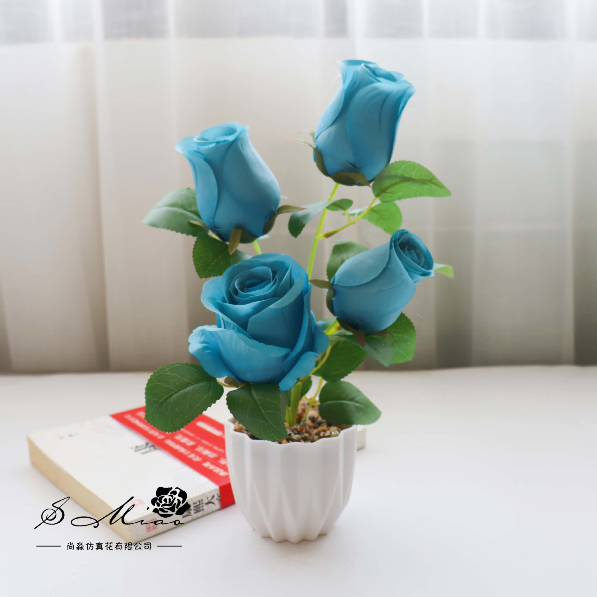 Flores falsas estilo pastoral rosa bonsai simulación flor de moda decoración creativa plantación verde artificial simulación maceta image 8