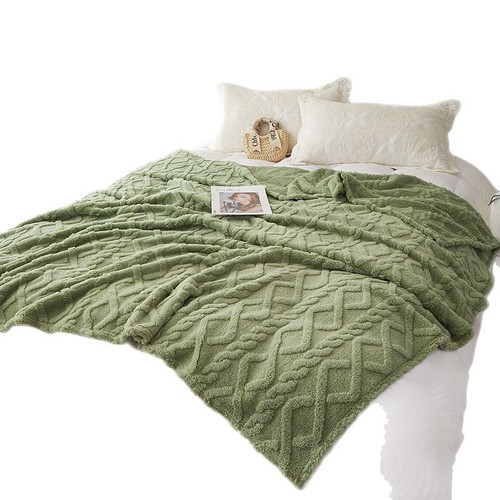 Tafetta Diamond Patterned Crochet Throw Blanket Single-Sided Double-Faced Milky Tafetta Crochet Throw Blanket Air Conditioner Sofa Blanket