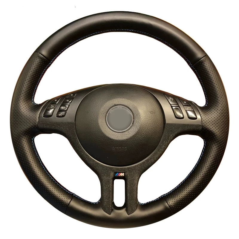Чёрная кожаная обивка руля для автомобиля E36 1995-2000 E46 1998-2000 E39 1995-19