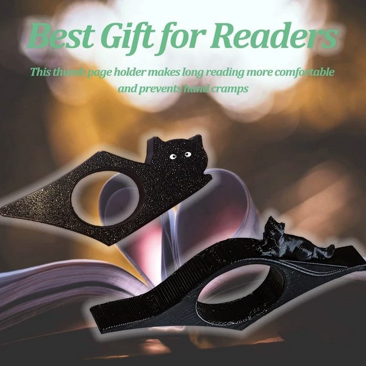 [2025跨境新款 Cat Thumb Book Page Holder 黑猫拇指书页架]