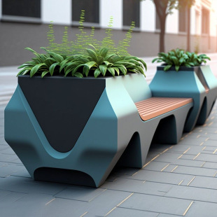 Fiberglass Row Chairs, Shopping Mall Public Leisure Seats, Walking Street Waiting Chairs, Stools, Flower Pot Combinations, Fiberglass Tree Pools