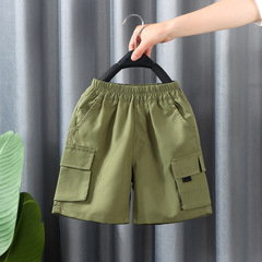 Summer Korean Version New Children's Clothing Boys Casual Work Pants Baby Boys Trendy Medium Small Children Thin Short Shorts