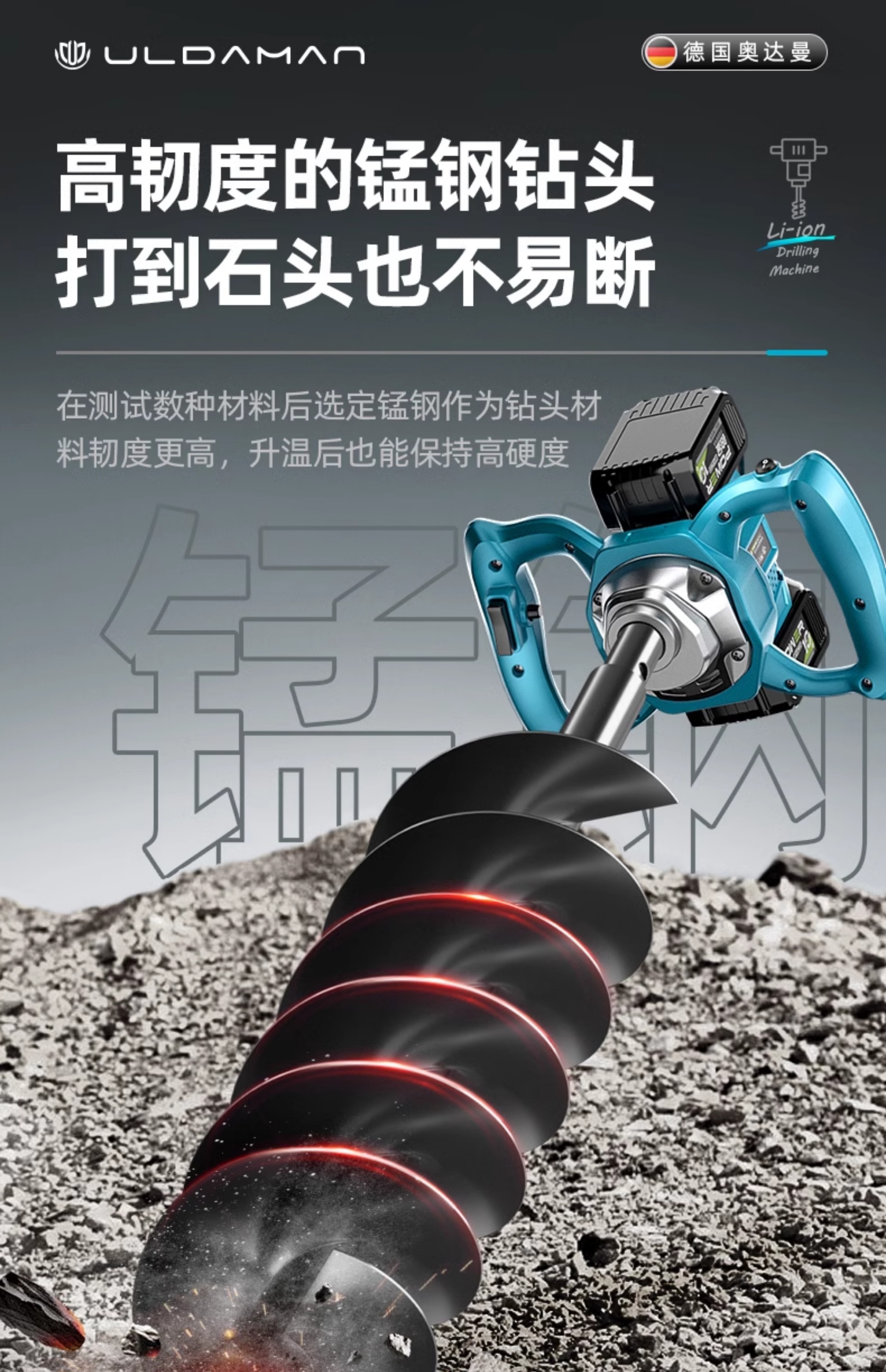 锂电大功率电动地钻充电挖坑机种树打洞机果园农用种植钻孔打批发-阿里巴巴