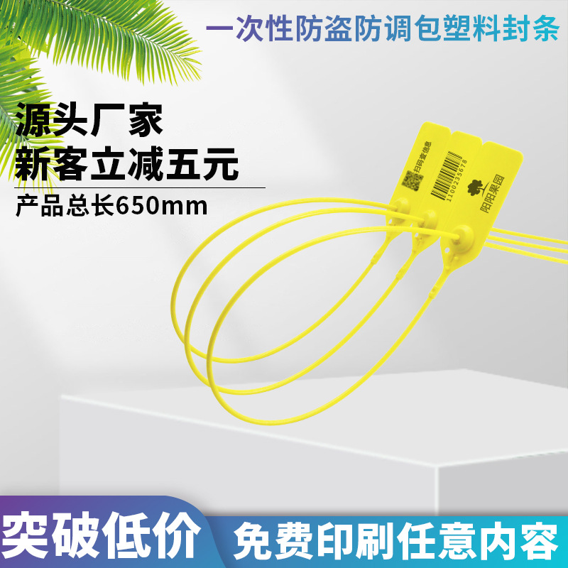超长一次性塑料封条钢丝绳园林扎带物流快递封签标记牌水泥650